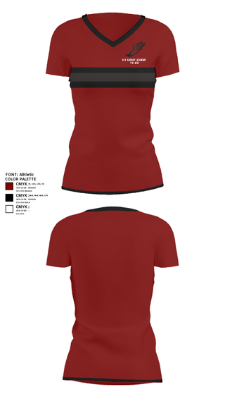 Women's Short Sleeve Vneck Shirt, Broadway Academy Track, Track & Field, Teamtime, Team time, sublimation, custom sports apparel, team uniforms, spirit wear, spiritwear, sports uniforms, custom shirts, team store, custom team store, fundraiser sports, apparel fundraiser