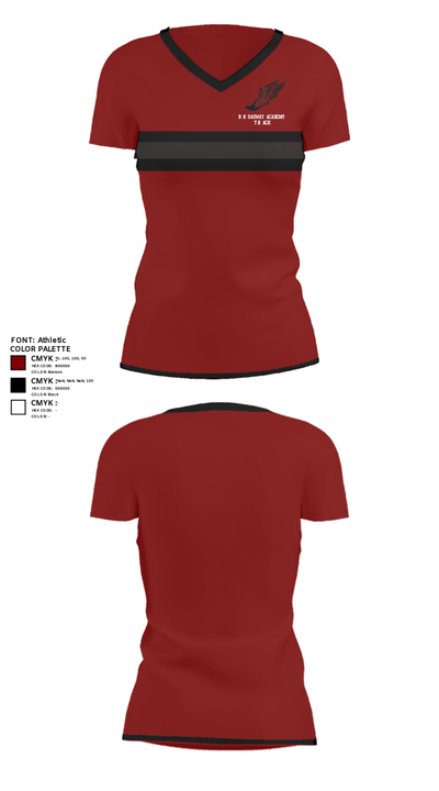 Broadway Academy Track 52345349 Women's Short Sleeve V-neck Shirt - 29