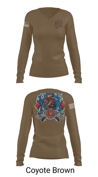 Womens Long Sleeve Vneck Shirt 1, Golden Fire Dept., , Teamtime, Team time, sublimation, custom sports apparel, team uniforms, spirit wear, spiritwear, sports uniforms, custom shirts, team store, custom team store, fundraiser sports, apparel fundraiser