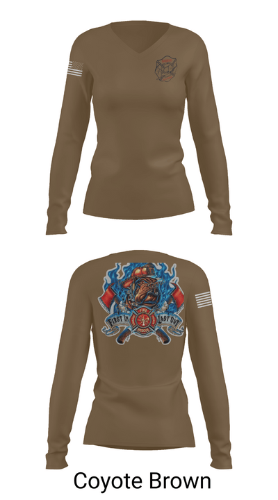 Golden Fire Dept. 85481633 Women's Long Sleeve V-neck Shirt -1 17
