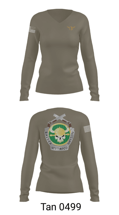 977 MP CO 88106845 Women's Long Sleeve V-neck Shirt - 77