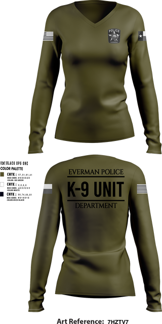 Womens Long Sleeve Vneck Shirt, K9-Unit, Police, Teamtime, Team time, sublimation, custom sports apparel, team uniforms, spirit wear, spiritwear, sports uniforms, custom shirts, team store, custom team store, fundraiser sports, apparel fundraiser
