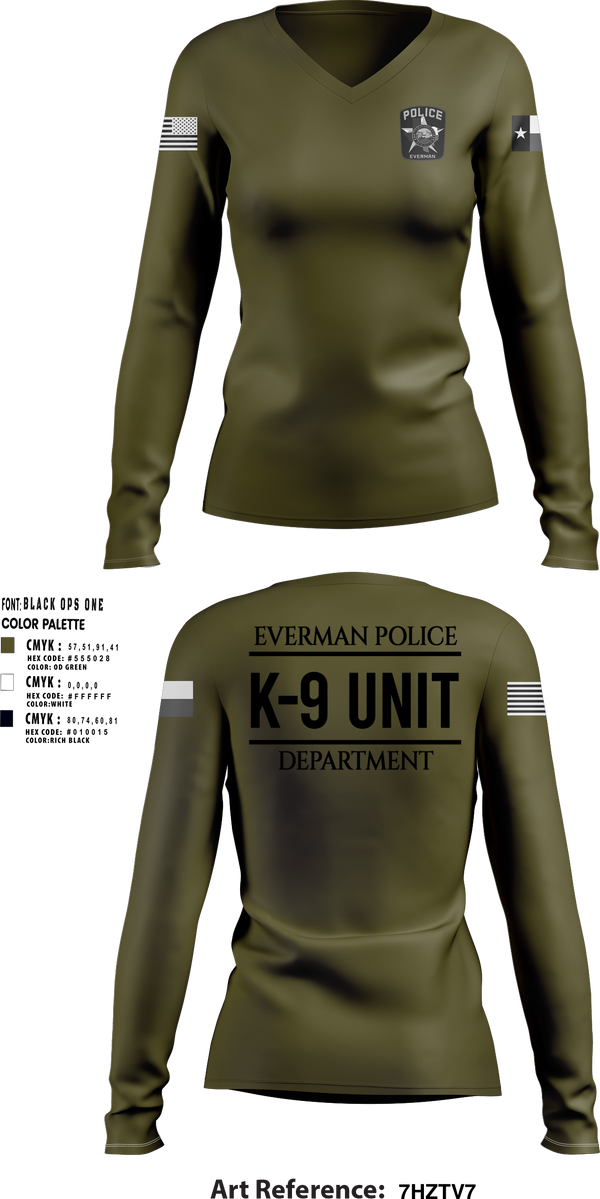 Womens Long Sleeve Vneck Shirt, K9-Unit, Police, Teamtime, Team time, sublimation, custom sports apparel, team uniforms, spirit wear, spiritwear, sports uniforms, custom shirts, team store, custom team store, fundraiser sports, apparel fundraiser