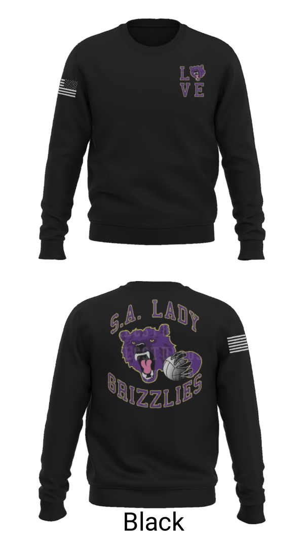 Crew Neck Sweatshirt, SA LADY GRIZZLES, Women's Volleyball, Teamtime, Team time, sublimation, custom sports apparel, team uniforms, spirit wear, spiritwear, sports uniforms, custom shirts, team store, custom team store, fundraiser sports, apparel fundraiser