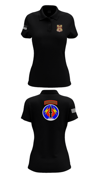 Womens Short Sleeve Performance Polo, 4/9 Field Artillery 56 Command (Pershing), Army, Teamtime, Team time, sublimation, custom sports apparel, team uniforms, spirit wear, spiritwear, sports uniforms, custom shirts, team store, custom team store, fundraiser sports, apparel fundraiser