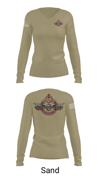 Women's Long Sleeve Vneck Shirt, FMS Calhoun, National Guard, Teamtime, Team time, sublimation, custom sports apparel, team uniforms, spirit wear, spiritwear, sports uniforms, custom shirts, team store, custom team store, fundraiser sports, apparel fundraiser
