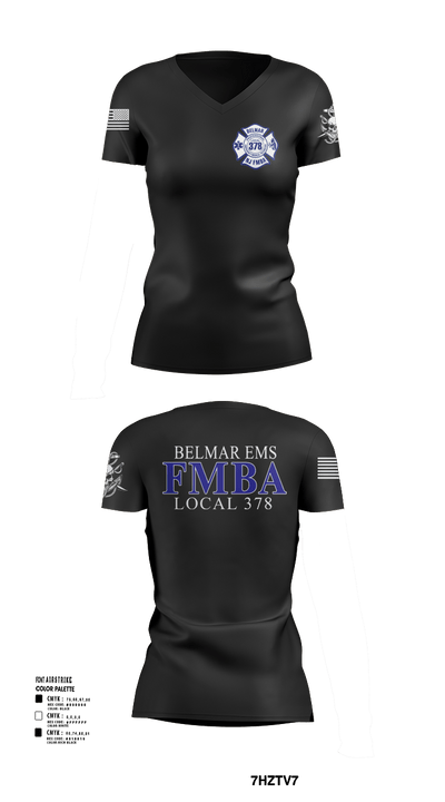 Belmar FMBA 91468281 Women's Short Sleeve V-neck Shirt - 115