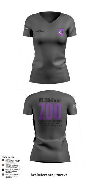 Womens Short Sleeve Vneck Shirt, Charger Co. / 2-112th Infantry Battalion, National Guard, Teamtime, Team time, sublimation, custom sports apparel, team uniforms, spirit wear, spiritwear, sports uniforms, custom shirts, team store, custom team store, fundraiser sports, apparel fundraiser