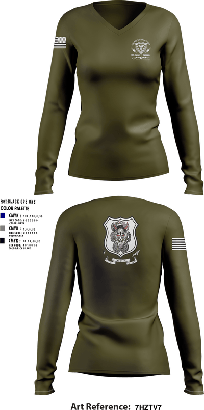 12th Dental Co 7491027 Women's Long Sleeve V-neck Shirt - 12