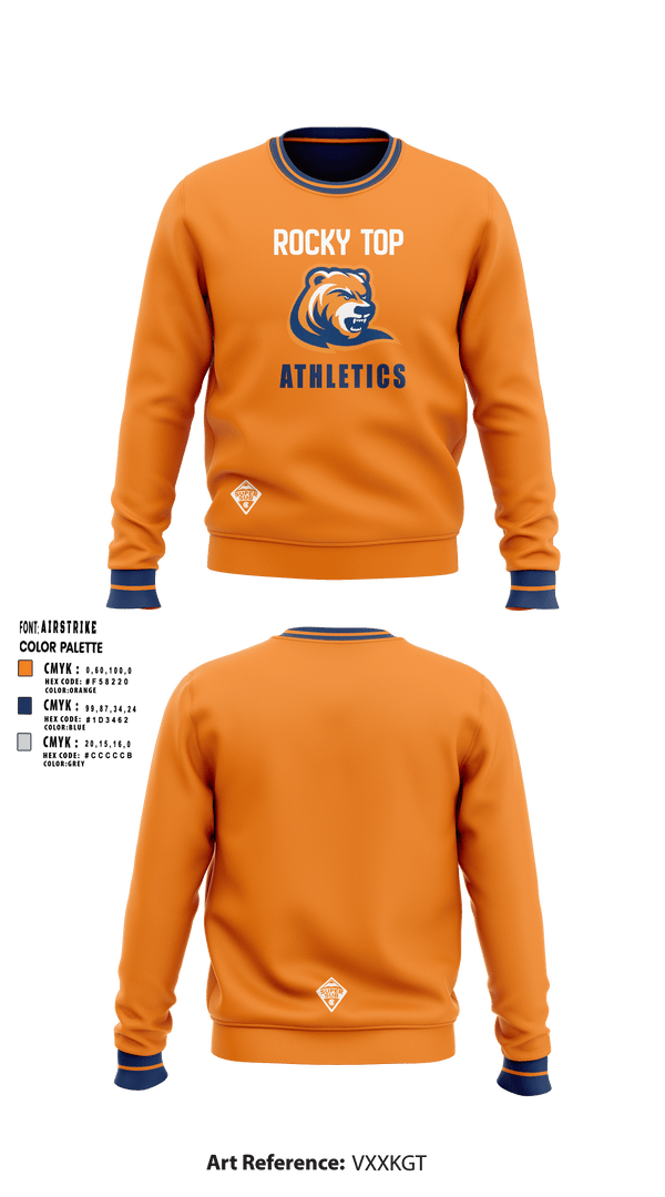 Crew Neck Sweatshirt, Rocky Top MS, Spirit Store, Teamtime, Team time, sublimation, custom sports apparel, team uniforms, spirit wear, spiritwear, sports uniforms, custom shirts, team store, custom team store, fundraiser sports, apparel fundraiser