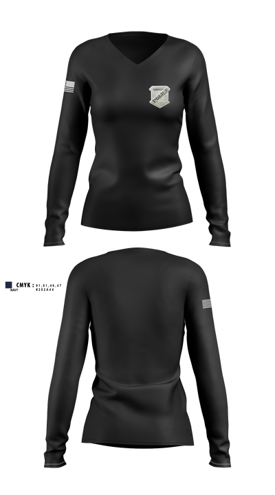 Swampscott Police 55581807 Women's Long Sleeve V-neck Shirt - 5