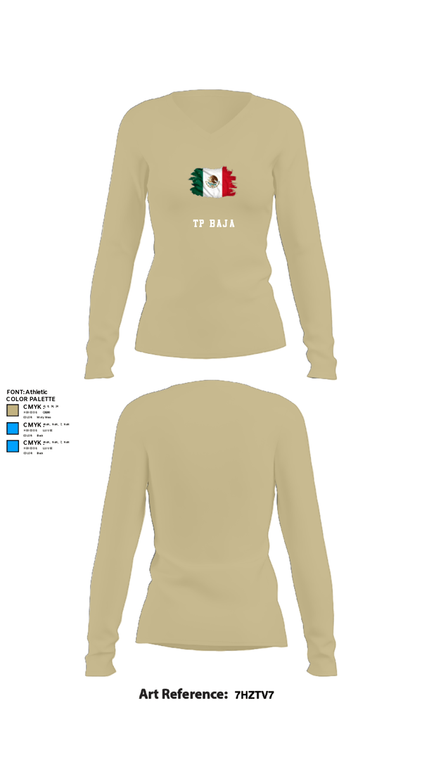 Womens Long Sleeve Vneck Shirt, TP Baja, , Teamtime, Team time, sublimation, custom sports apparel, team uniforms, spirit wear, spiritwear, sports uniforms, custom shirts, team store, custom team store, fundraiser sports, apparel fundraiser