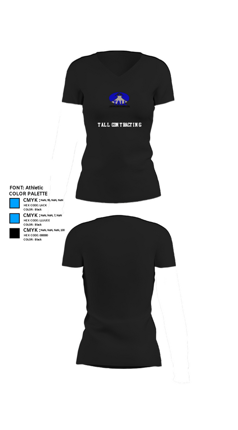 Womens Short Sleeve Vneck Shirt, TALL Contracting, , Teamtime, Team time, sublimation, custom sports apparel, team uniforms, spirit wear, spiritwear, sports uniforms, custom shirts, team store, custom team store, fundraiser sports, apparel fundraiser
