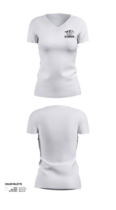Plymouth Bowling 52990281 Women's Short Sleeve V-neck Shirt - 45