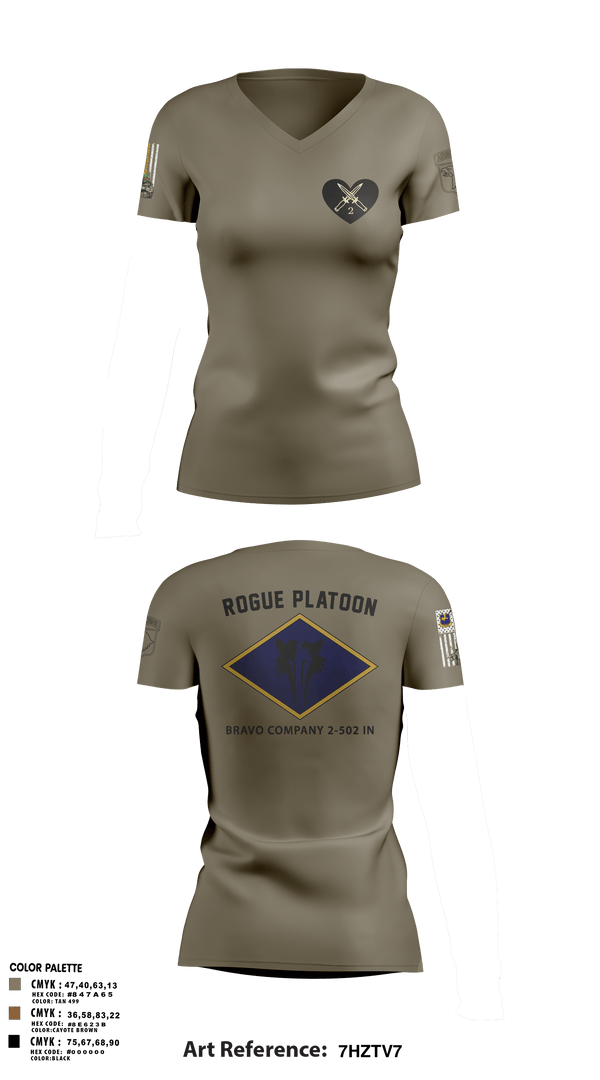 Womens Short Sleeve Vneck Shirt, B. CO 2-502, Army, Teamtime, Team time, sublimation, custom sports apparel, team uniforms, spirit wear, spiritwear, sports uniforms, custom shirts, team store, custom team store, fundraiser sports, apparel fundraiser