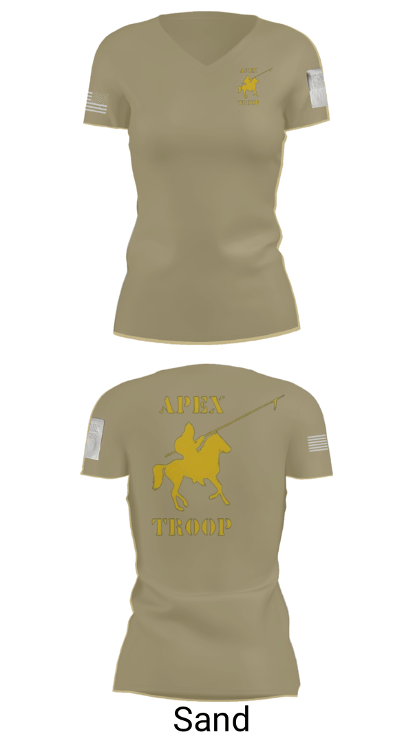 Women's Short Sleeve Vneck Shirt, Alpha Troop, 1-221 CAV, National Guard, Teamtime, Team time, sublimation, custom sports apparel, team uniforms, spirit wear, spiritwear, sports uniforms, custom shirts, team store, custom team store, fundraiser sports, apparel fundraiser