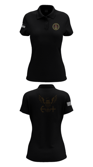 Women's Short Sleeve Performance Polo, Chaplain Corp, Navy, Teamtime, Team time, sublimation, custom sports apparel, team uniforms, spirit wear, spiritwear, sports uniforms, custom shirts, team store, custom team store, fundraiser sports, apparel fundraiser