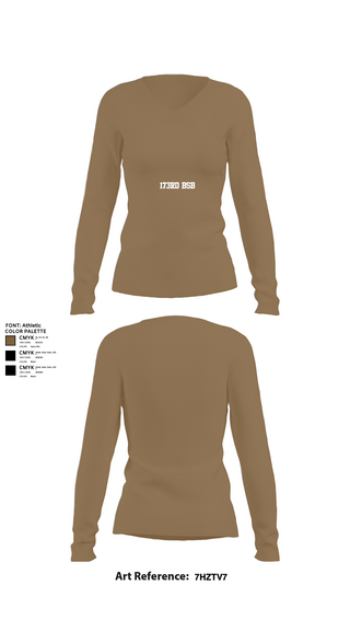 Womens Long Sleeve Vneck Shirt 1, 173rd BSB, , Teamtime, Team time, sublimation, custom sports apparel, team uniforms, spirit wear, spiritwear, sports uniforms, custom shirts, team store, custom team store, fundraiser sports, apparel fundraiser