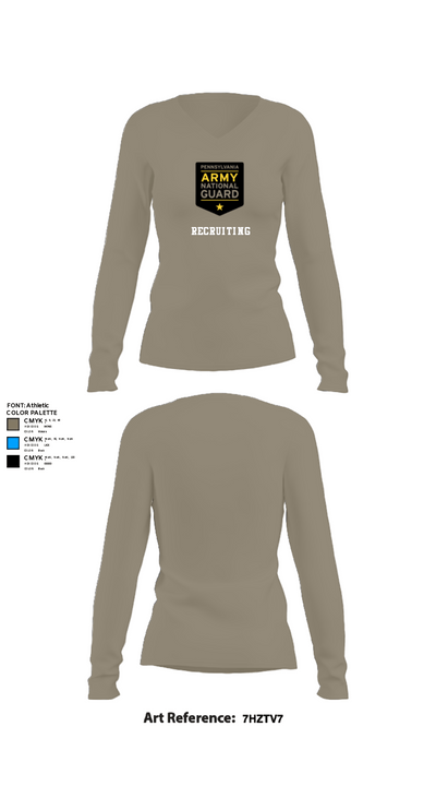 Recruiting 24284628 Women's Long Sleeve V-neck Shirt - 59