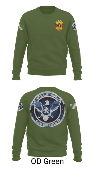 Crew Neck Sweatshirt, TS FEDERAL PRIVATE SECURITY & BODYGUARD, Police, Teamtime, Team time, sublimation, custom sports apparel, team uniforms, spirit wear, spiritwear, sports uniforms, custom shirts, team store, custom team store, fundraiser sports, apparel fundraiser