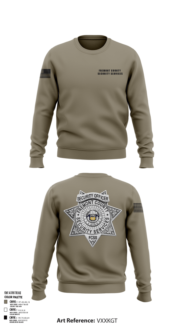 Crew Neck Sweatshirt, Fremont County Security Services, Police, Teamtime, Team time, sublimation, custom sports apparel, team uniforms, spirit wear, spiritwear, sports uniforms, custom shirts, team store, custom team store, fundraiser sports, apparel fundraiser