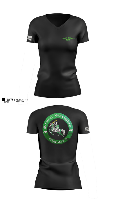 GREEN KNIGHTS MMC 40698411 Women's Short Sleeve V-neck Shirt - 1