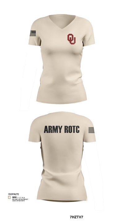 OU Army ROTC 95723228 Women's Short Sleeve V-neck Shirt - 116