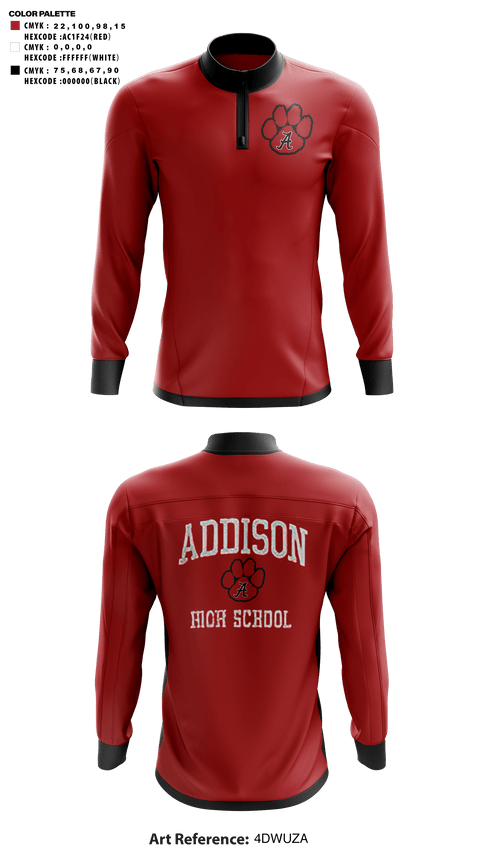 Quarter Zip Jacket, Addison High School Basketball, Men's Basketball, Teamtime, Team time, sublimation, custom sports apparel, team uniforms, spirit wear, spiritwear, sports uniforms, custom shirts, team store, custom team store, fundraiser sports, apparel fundraiser