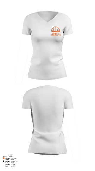 Womens Short Sleeve Vneck Shirt, Monroe High School Basketball, Women's Basketball, Teamtime, Team time, sublimation, custom sports apparel, team uniforms, spirit wear, spiritwear, sports uniforms, custom shirts, team store, custom team store, fundraiser sports, apparel fundraiser