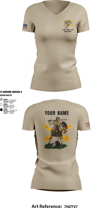 Women's Short Sleeve Vneck Shirt, Bravo 1-119th FA, , Teamtime, Team time, sublimation, custom sports apparel, team uniforms, spirit wear, spiritwear, sports uniforms, custom shirts, team store, custom team store, fundraiser sports, apparel fundraiser