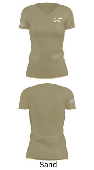 Women's Short Sleeve Vneck Shirt, 3/319th AFAR, Army, Teamtime, Team time, sublimation, custom sports apparel, team uniforms, spirit wear, spiritwear, sports uniforms, custom shirts, team store, custom team store, fundraiser sports, apparel fundraiser