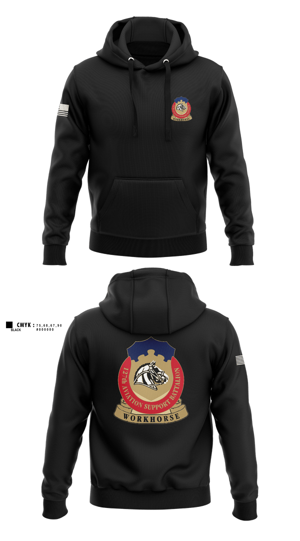 Hoodie, 127th ASB WORKHORSE, Army, Teamtime, Team time, sublimation, custom sports apparel, team uniforms, spirit wear, spiritwear, sports uniforms, custom shirts, team store, custom team store, fundraiser sports, apparel fundraiser