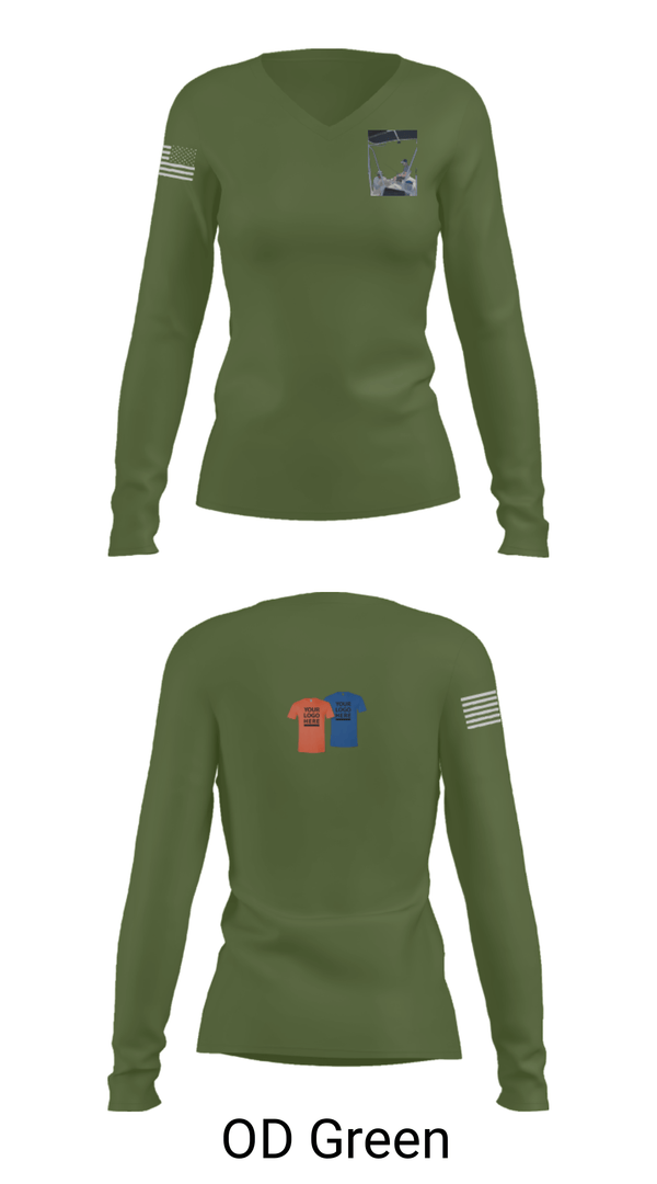 Women's Long Sleeve Vneck Shirt, 53 weg, Air Force, Teamtime, Team time, sublimation, custom sports apparel, team uniforms, spirit wear, spiritwear, sports uniforms, custom shirts, team store, custom team store, fundraiser sports, apparel fundraiser