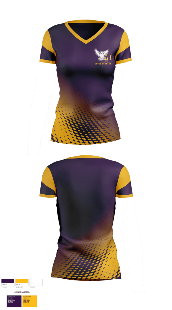Womens Short Sleeve Vneck Shirt, Monticello High School Cross Country, Cross Country, Teamtime, Team time, sublimation, custom sports apparel, team uniforms, spirit wear, spiritwear, sports uniforms, custom shirts, team store, custom team store, fundraiser sports, apparel fundraiser