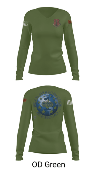 Women's Long Sleeve Vneck Shirt, 186 Air Refueling Wing, Air Force, Teamtime, Team time, sublimation, custom sports apparel, team uniforms, spirit wear, spiritwear, sports uniforms, custom shirts, team store, custom team store, fundraiser sports, apparel fundraiser