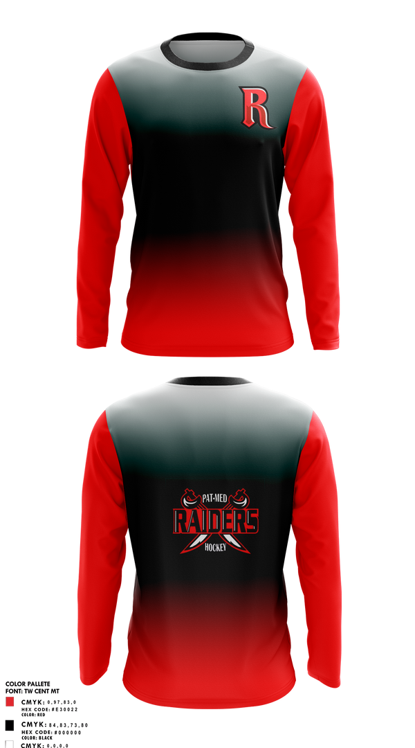 Long Sleeve Performance Shirt, Raiders, Ice Hockey, Teamtime, Team time, sublimation, custom sports apparel, team uniforms, spirit wear, spiritwear, sports uniforms, custom shirts, team store, custom team store, fundraiser sports, apparel fundraiser