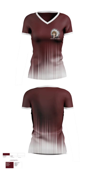 Strafford High School Cross Country 39267227 Women's Short Sleeve V-neck Shirt - 1
