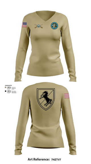 Womens Long Sleeve Vneck Shirt, Bandit Troop, Army, Teamtime, Team time, sublimation, custom sports apparel, team uniforms, spirit wear, spiritwear, sports uniforms, custom shirts, team store, custom team store, fundraiser sports, apparel fundraiser