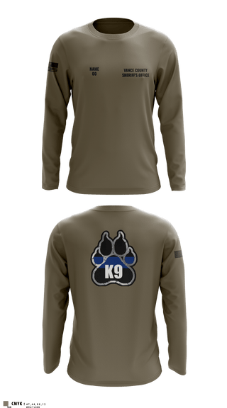 Long Sleeve Performance Shirt, Vance County Sheriff's Office  K9 Unit, Police, Teamtime, Team time, sublimation, custom sports apparel, team uniforms, spirit wear, spiritwear, sports uniforms, custom shirts, team store, custom team store, fundraiser sports, apparel fundraiser