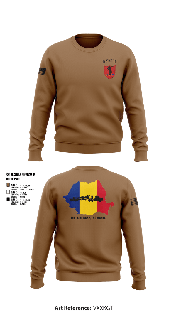 Crew Neck Sweatshirt, 1221st TC, National Guard, Teamtime, Team time, sublimation, custom sports apparel, team uniforms, spirit wear, spiritwear, sports uniforms, custom shirts, team store, custom team store, fundraiser sports, apparel fundraiser