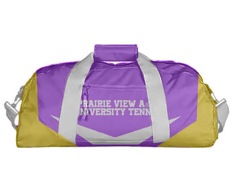 Duffle Bag, Prairie View A&M University Tennis, Tennis, Teamtime, Team time, sublimation, custom sports apparel, team uniforms, spirit wear, spiritwear, sports uniforms, custom shirts, team store, custom team store, fundraiser sports, apparel fundraiser