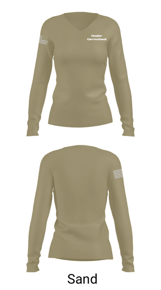 Womens Long Sleeve Vneck Shirt, Pender Correctional, Police, Teamtime, Team time, sublimation, custom sports apparel, team uniforms, spirit wear, spiritwear, sports uniforms, custom shirts, team store, custom team store, fundraiser sports, apparel fundraiser