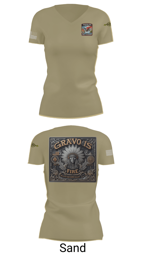 Womens Short Sleeve Vneck Shirt, Gravois Fire Special Operations, Fire Department, Teamtime, Team time, sublimation, custom sports apparel, team uniforms, spirit wear, spiritwear, sports uniforms, custom shirts, team store, custom team store, fundraiser sports, apparel fundraiser