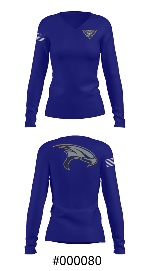 Women's Long Sleeve Vneck Shirt, Freedom High School Softball, Softball, Teamtime, Team time, sublimation, custom sports apparel, team uniforms, spirit wear, spiritwear, sports uniforms, custom shirts, team store, custom team store, fundraiser sports, apparel fundraiser
