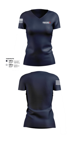 Womens Short Sleeve Vneck Shirt, Engine 6, , Teamtime, Team time, sublimation, custom sports apparel, team uniforms, spirit wear, spiritwear, sports uniforms, custom shirts, team store, custom team store, fundraiser sports, apparel fundraiser