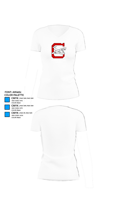 Columbiana High School Basketball 83089115 Women's Short Sleeve V-neck Shirt - 18