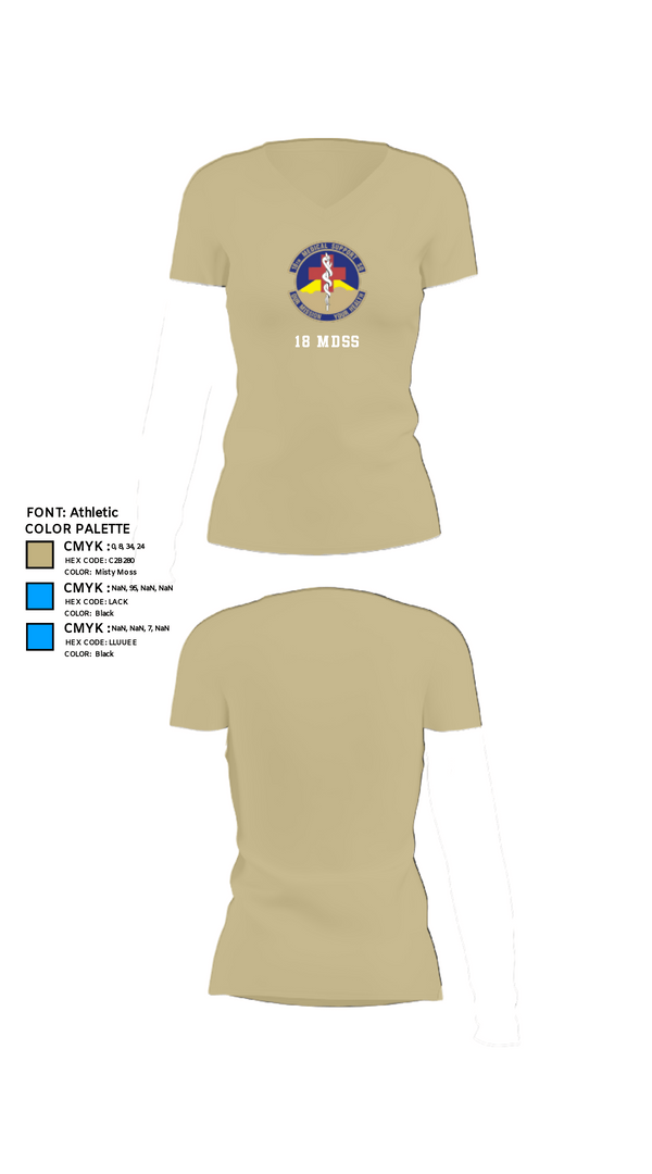 Women's Short Sleeve Vneck Shirt, 18 MDSS, Air Force, Teamtime, Team time, sublimation, custom sports apparel, team uniforms, spirit wear, spiritwear, sports uniforms, custom shirts, team store, custom team store, fundraiser sports, apparel fundraiser