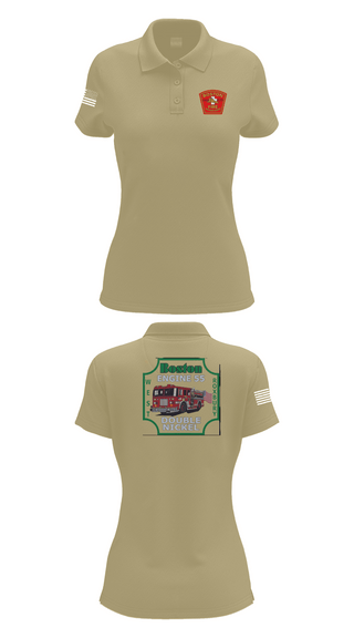 Womens Short Sleeve Performance Polo, Boston Fire Department Engine 55, , Teamtime, Team time, sublimation, custom sports apparel, team uniforms, spirit wear, spiritwear, sports uniforms, custom shirts, team store, custom team store, fundraiser sports, apparel fundraiser