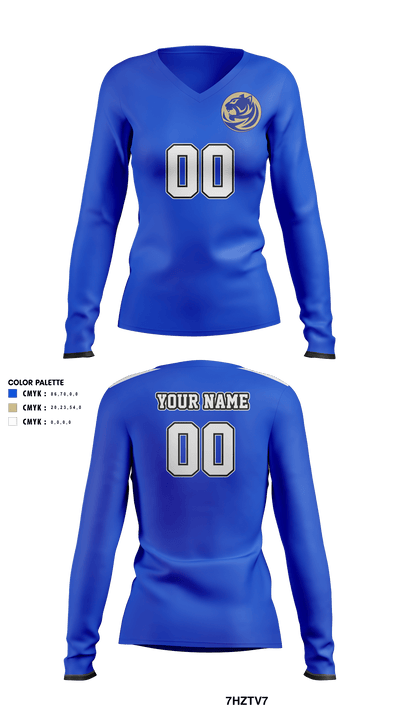 Bradwell Institute Volleyball 8244530 Women's Long Sleeve V-neck Shirt - 13