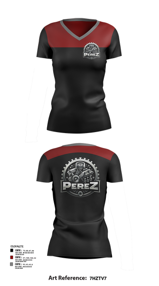 Womens Short Sleeve Vneck Shirt, PÉREZ MOTORS, , Teamtime, Team time, sublimation, custom sports apparel, team uniforms, spirit wear, spiritwear, sports uniforms, custom shirts, team store, custom team store, fundraiser sports, apparel fundraiser